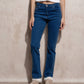 Jeans donna vita alta a gamba dritta in denim stretch