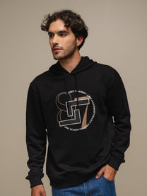 Felpa con cappuccio da uomo con stampa logo