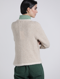 Giacca in maglia bouclé con scollo tondo