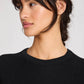 T-shirt in maglia Karen in cotone biologico nero