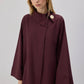 Camicia asimmetrica in popeline bordeaux