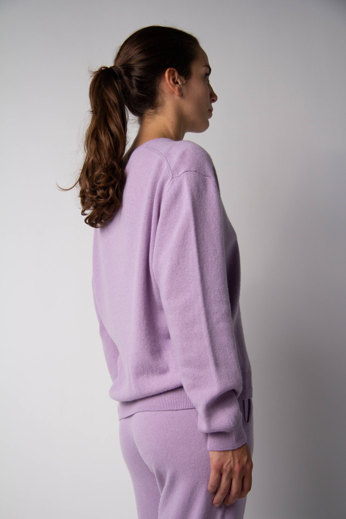 Maglione scollo a V in misto cashmere