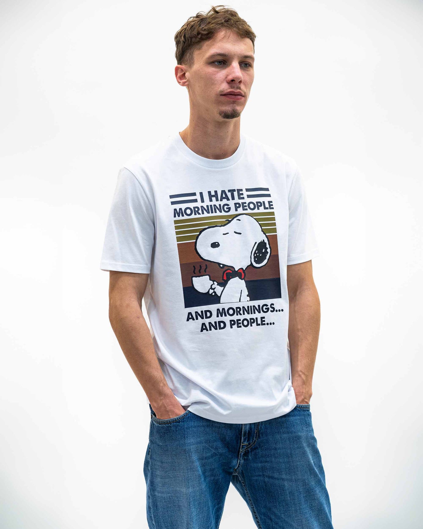 T-shirt grafica “Morning People” divertente