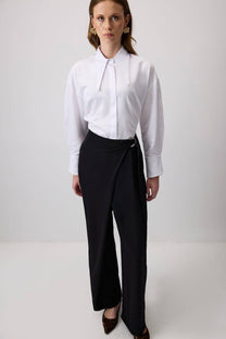 Pantaloni palazzo a gamba larga con zip