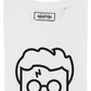 T-shirt bianca unisex con stampa fumetto ispirata a Harry Potter