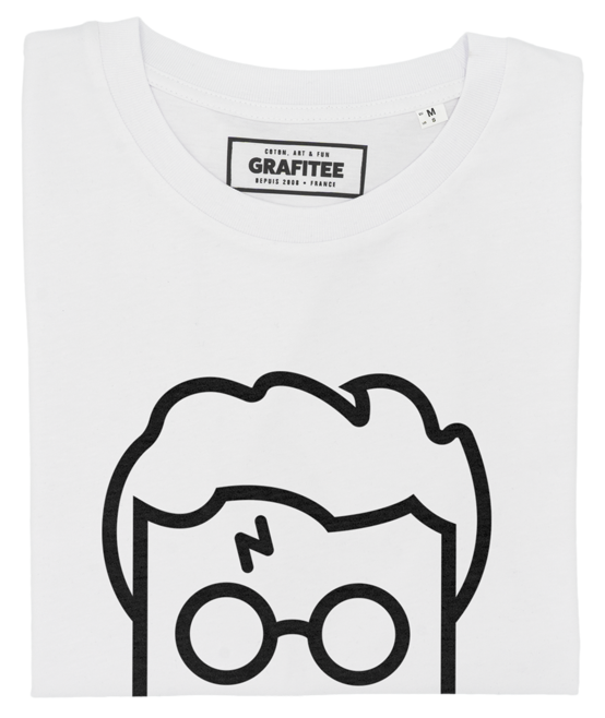 T-shirt bianca unisex con stampa fumetto ispirata a Harry Potter