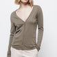 Cardigan in maglia rasata con scollo a V