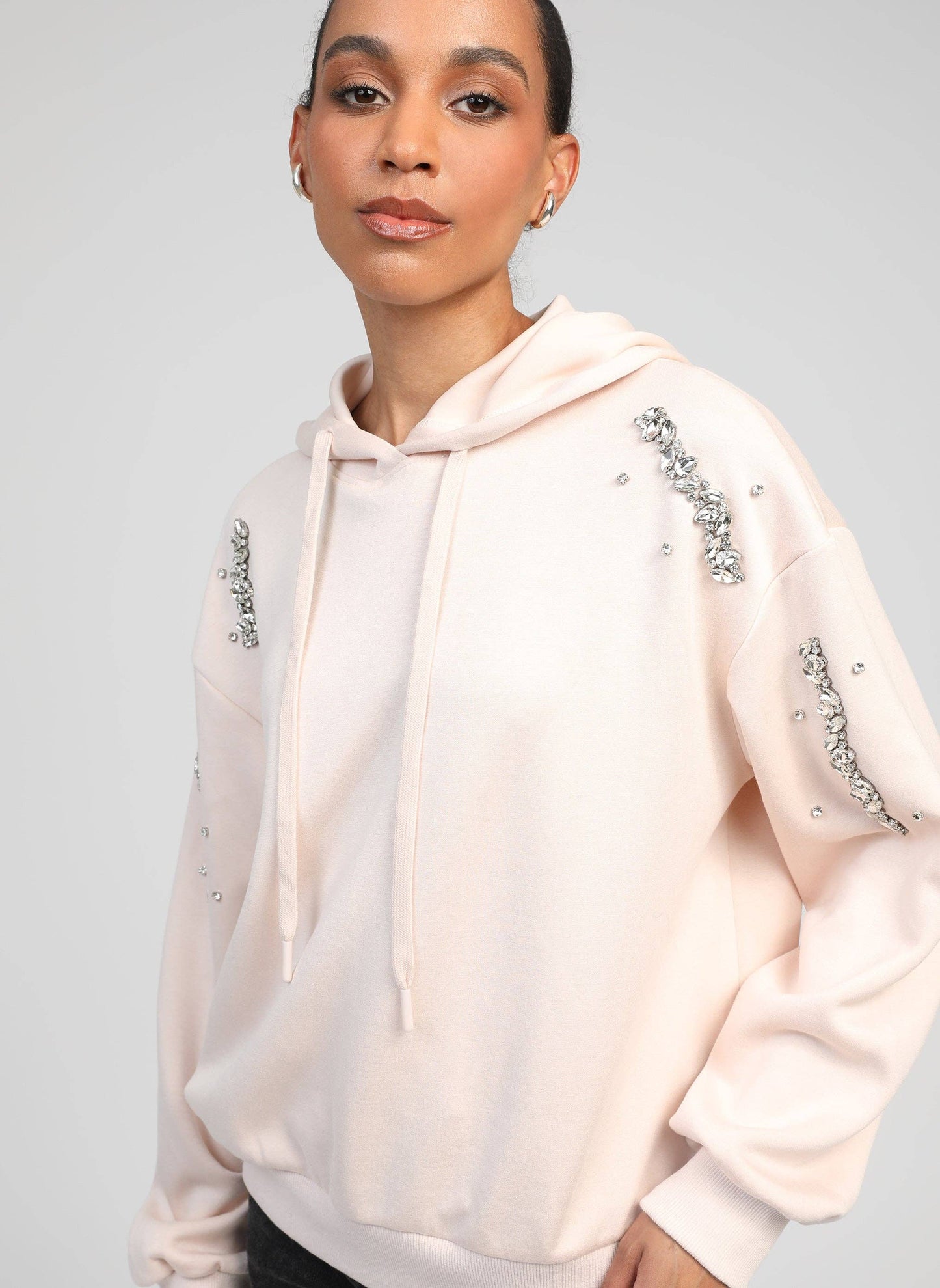 Felpa Aroby con Cappuccio e Strass