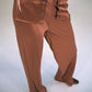 Pantaloni in raso Cyra a vita bassa