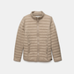 Giacca Piumino Leggera Trapuntata Beige con Collo Alto
