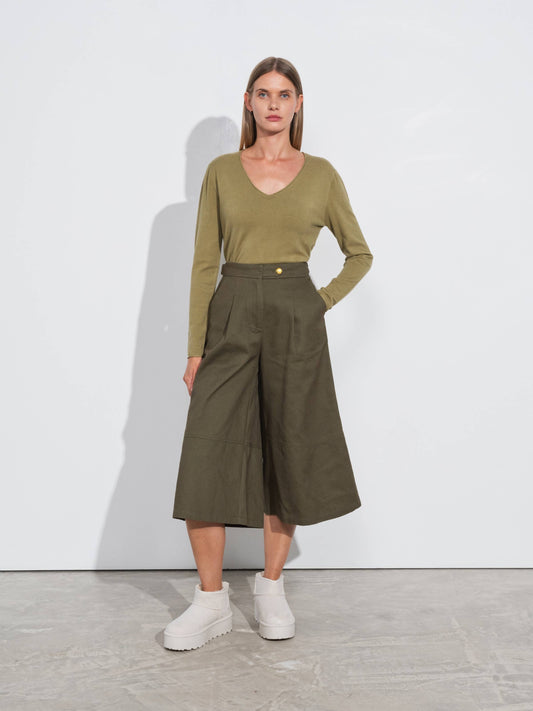 Pantaloni culotte in cotone 100%