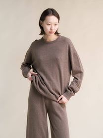 Maglione girocollo classico in misto cashmere