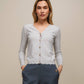 Cardigan in maglia con scollo a V smerlato