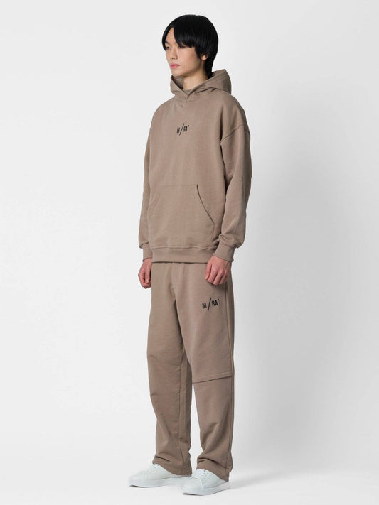 Felpa con cappuccio regular nocciola con logo