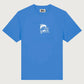 T-shirt blu elettrico con stampa scimmie