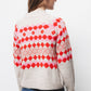Maglione jacquard a girocollo con maniche raglan