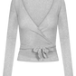 Maglia avvolgente Anne in lana grigio chiaro mélange