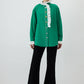 Camicia verde con ricami e dettagli gioiello