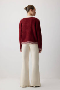 Cardigan in maglia color block