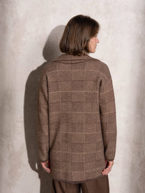 Cappotto midi effetto pelliccia a quadri