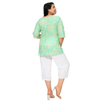 Camicetta estiva boho in voile di cotone con maniche a tre quarti