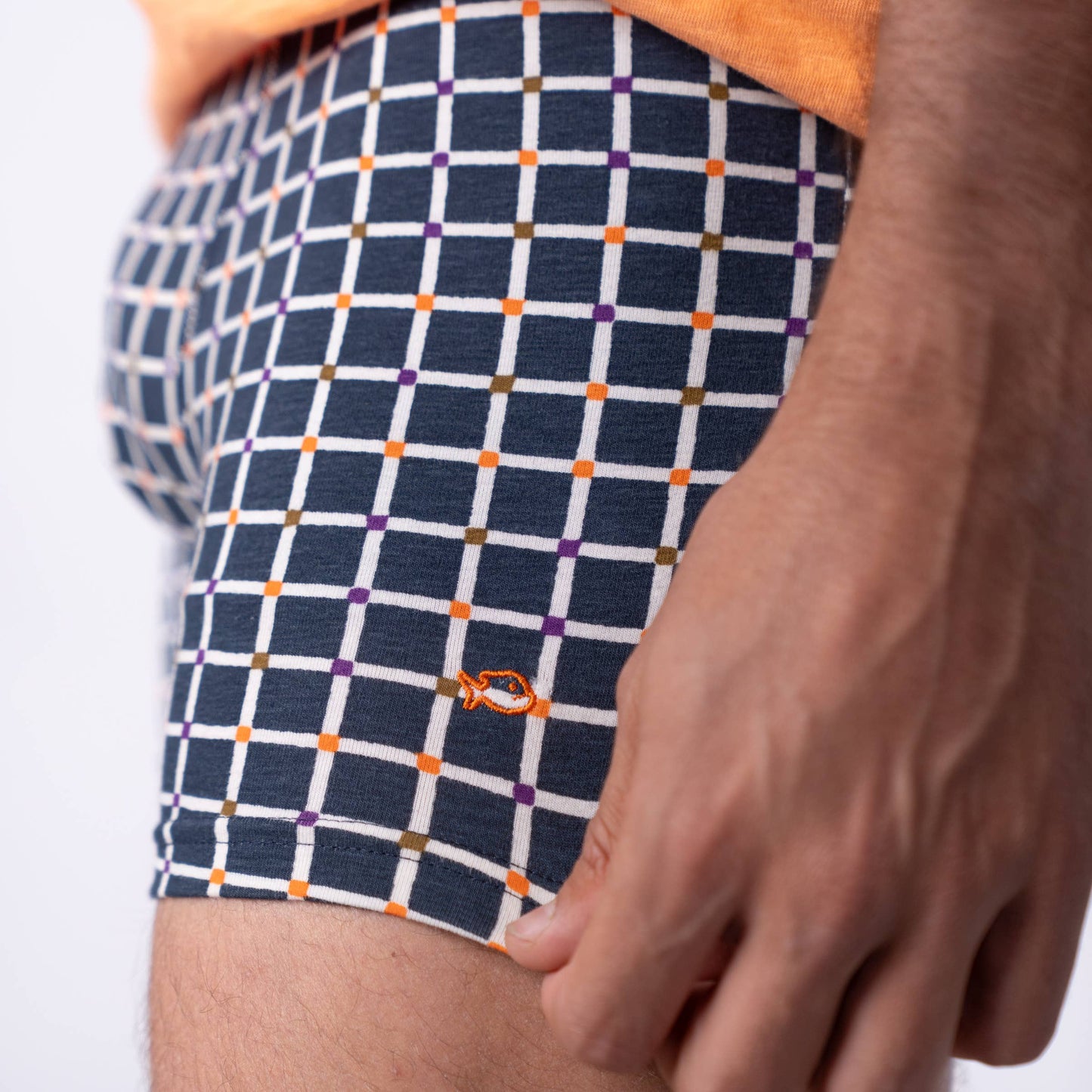 Boxer in cotone biologico a quadri stile retrò