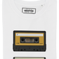 T-shirt bianca con stampa cassette vintage