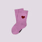 Calzini rosa con cuore rosso per bambini