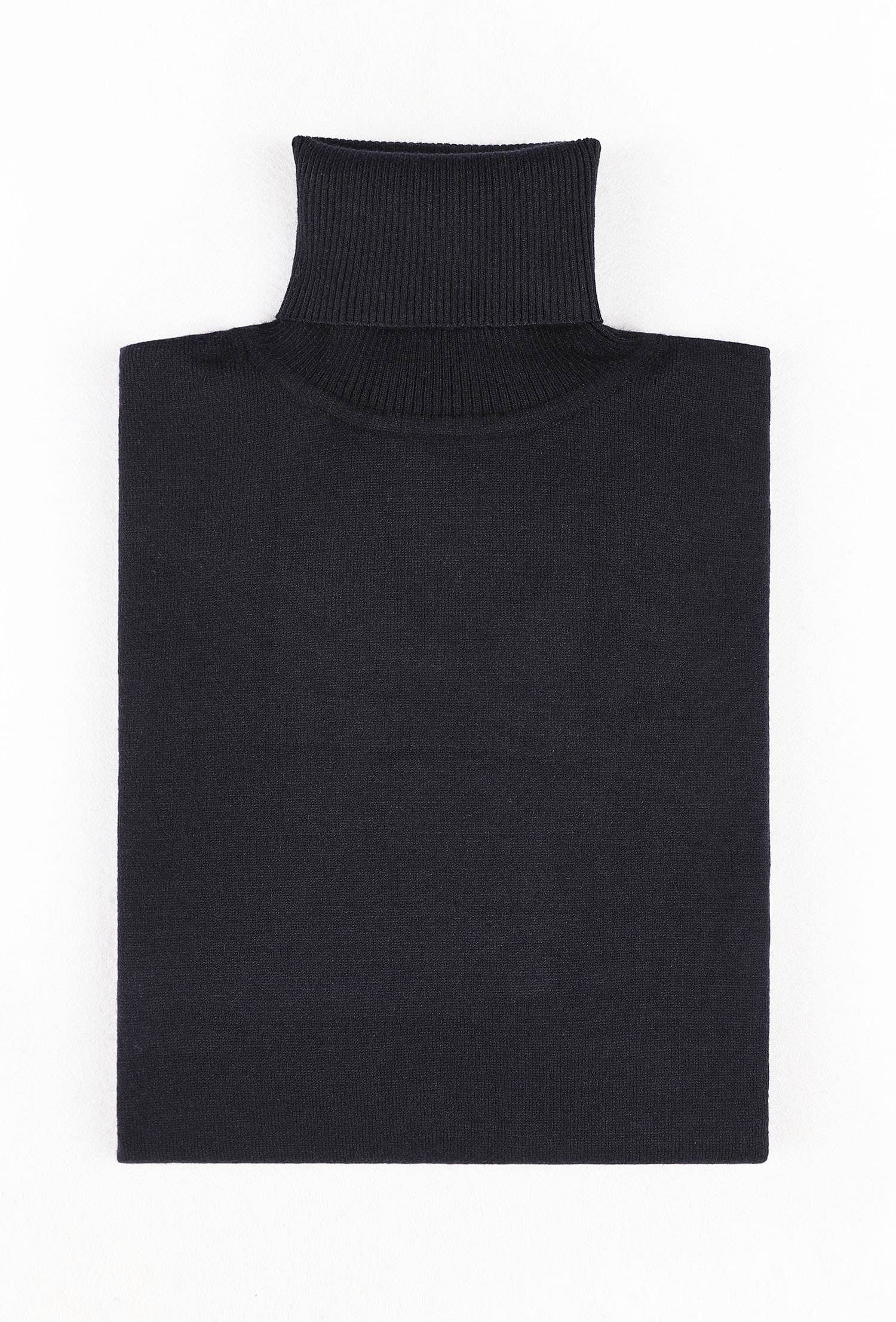 Maglione dolcevita cashmere touch taglie forti blu navy