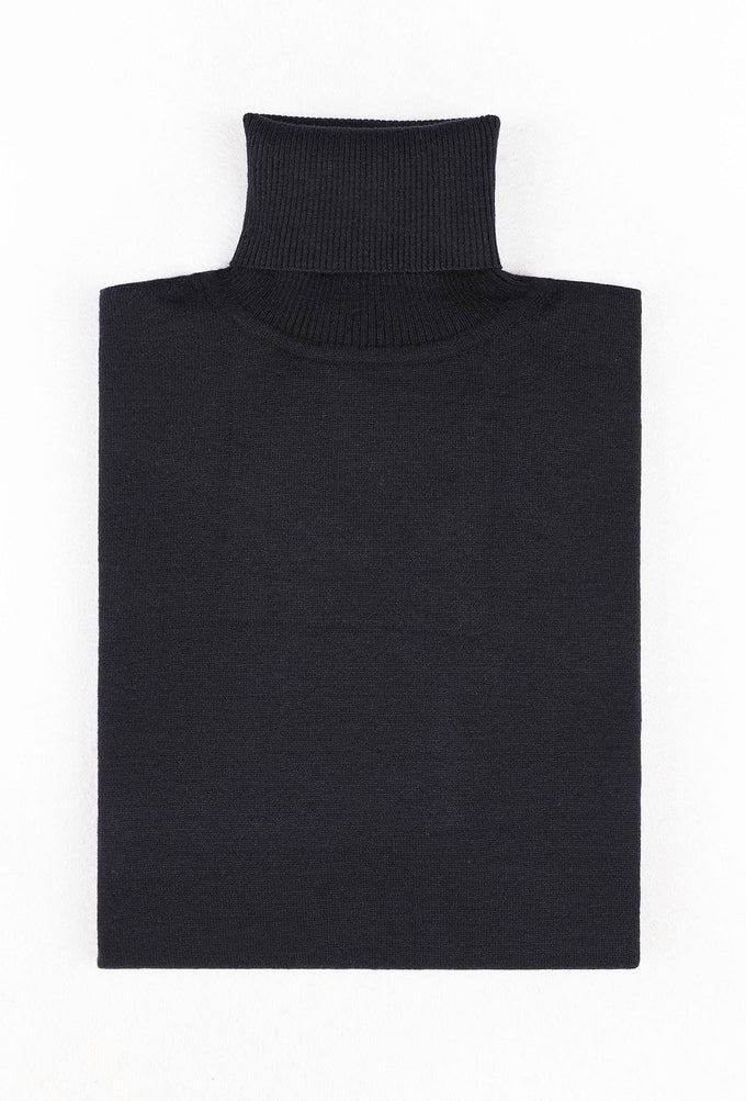Maglione dolcevita cashmere touch taglie forti blu navy