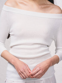 Maglione lurex off-shoulder