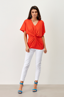 T-shirt drappeggiata in viscosa
