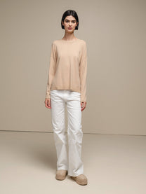 Maglione in maglia con lurex girocollo da donna