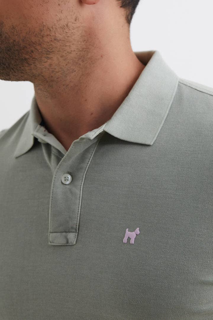 Polo uomo tinto capo in piqué di cotone