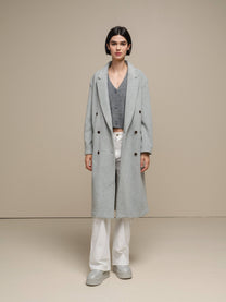 Cappotto lungo doppiopetto da donna