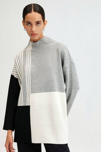 Tunica in maglia con fascia al collo