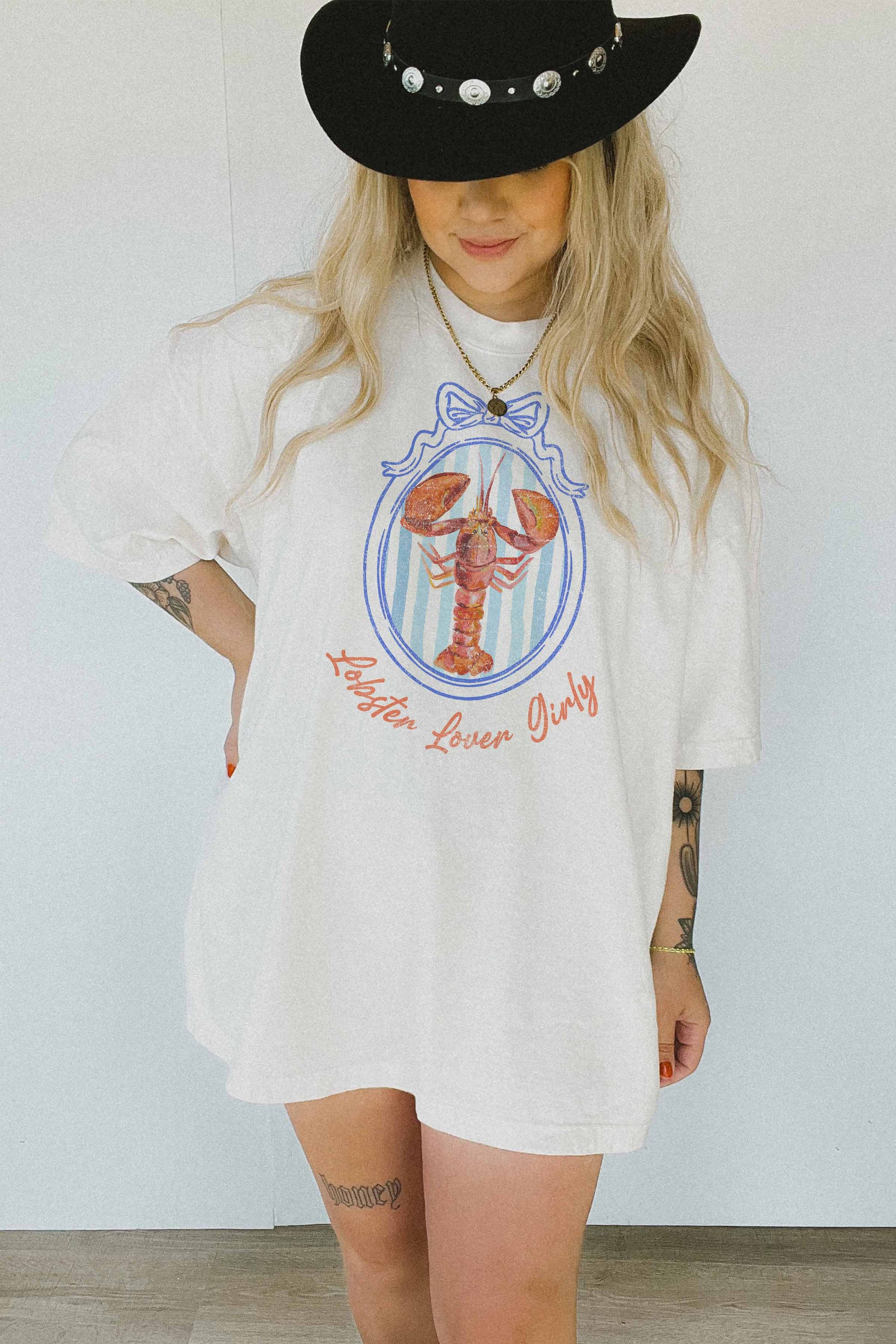 T-shirt oversize con stampa aragosta