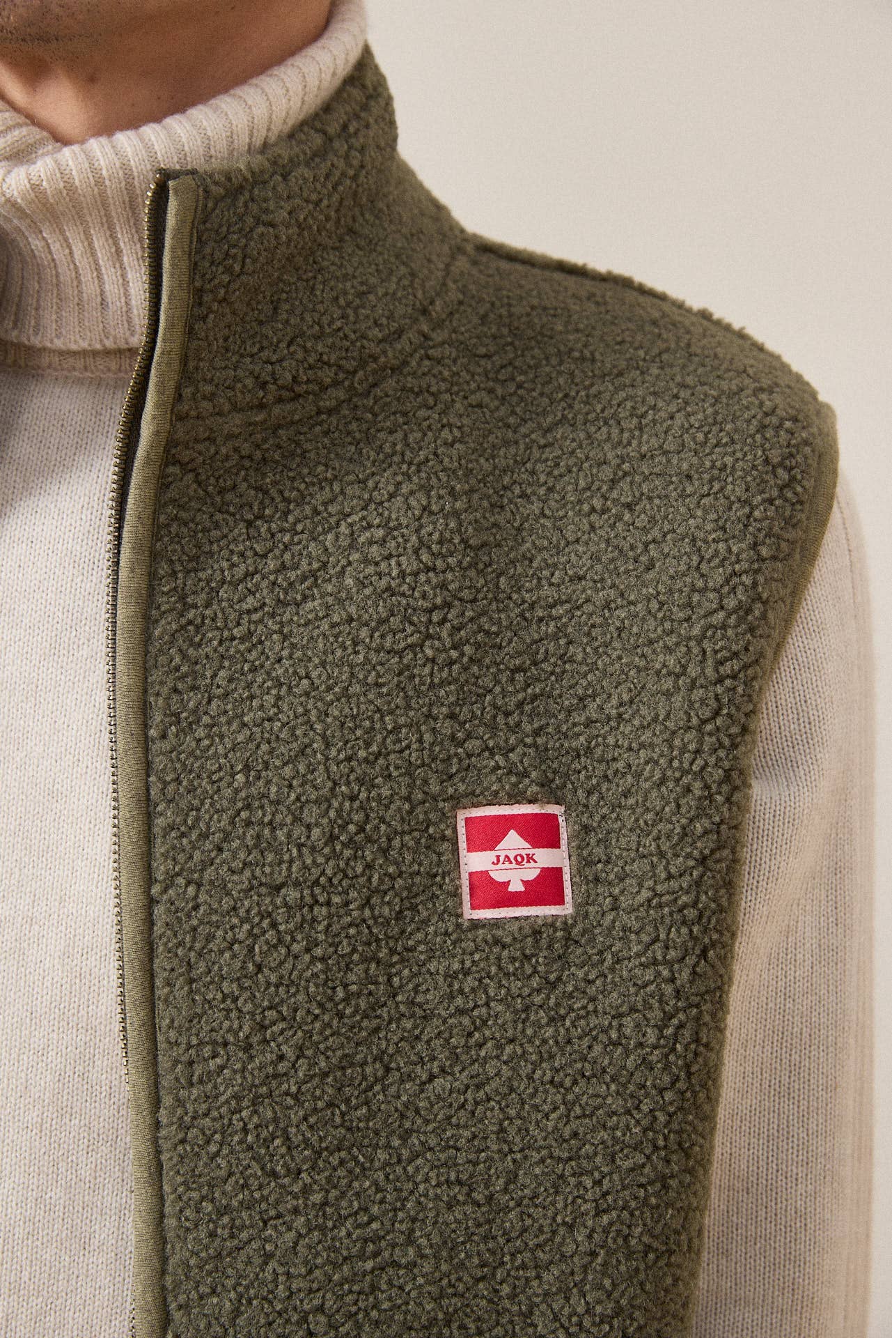 Gilet in pile Neve verde Deep Lichen