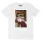 T-shirt unisex bianca con stampa vintage anni ’80