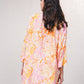 Vestito corto oversize in satin con stampa