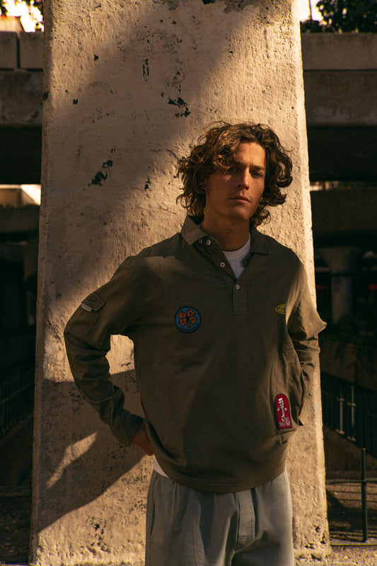 Polo a manica lunga con patch