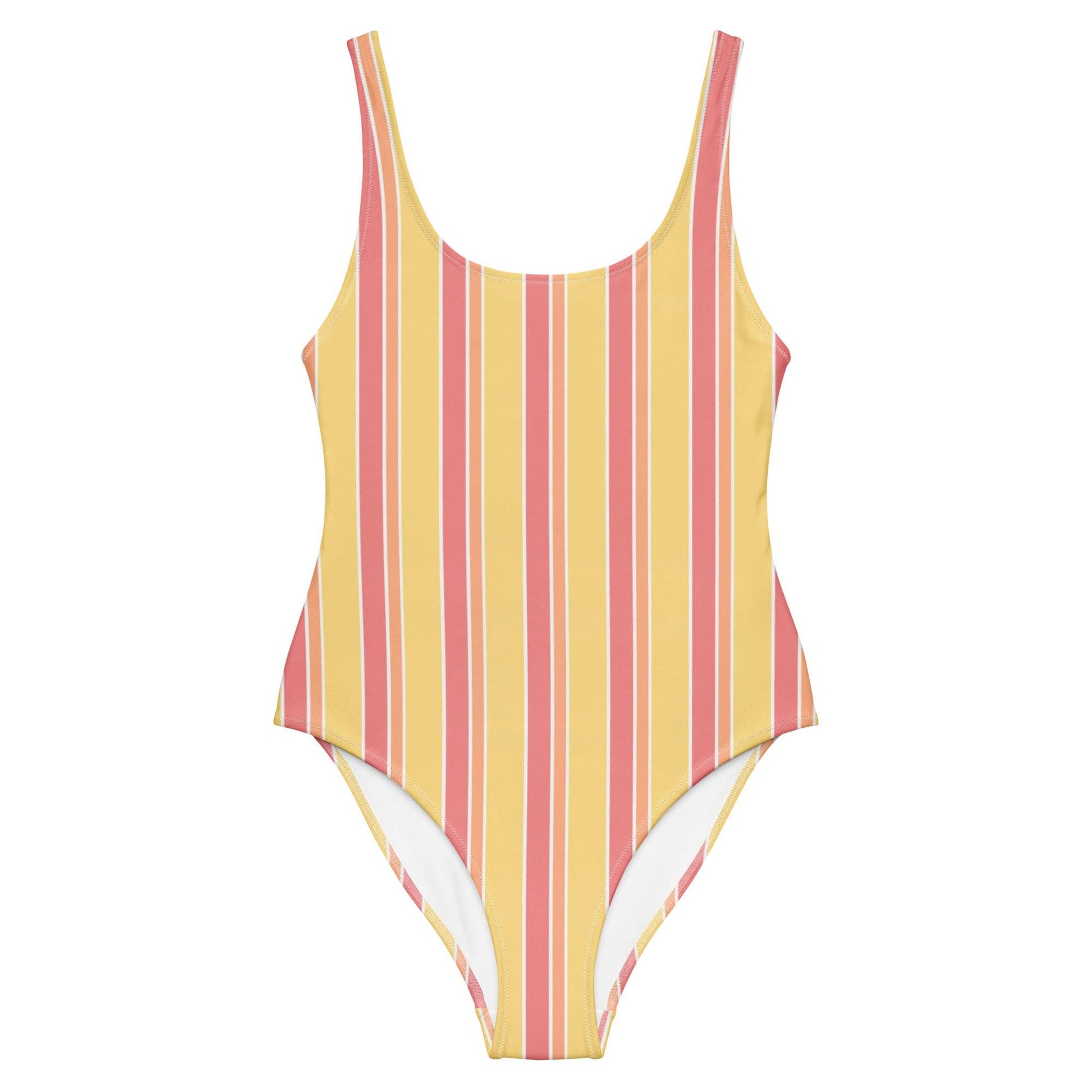 Costume intero a righe Sorbetto Pesca