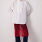 Gonna midi in organza trasparente rossa