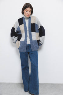 Cardigan in maglia con motivo geometrico