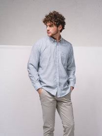 Camicia a righe azzurra