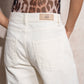 Pantaloni wide leg in cotone testurizzato