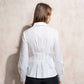 Tunica camicia bianca in cotone con taglio aderente