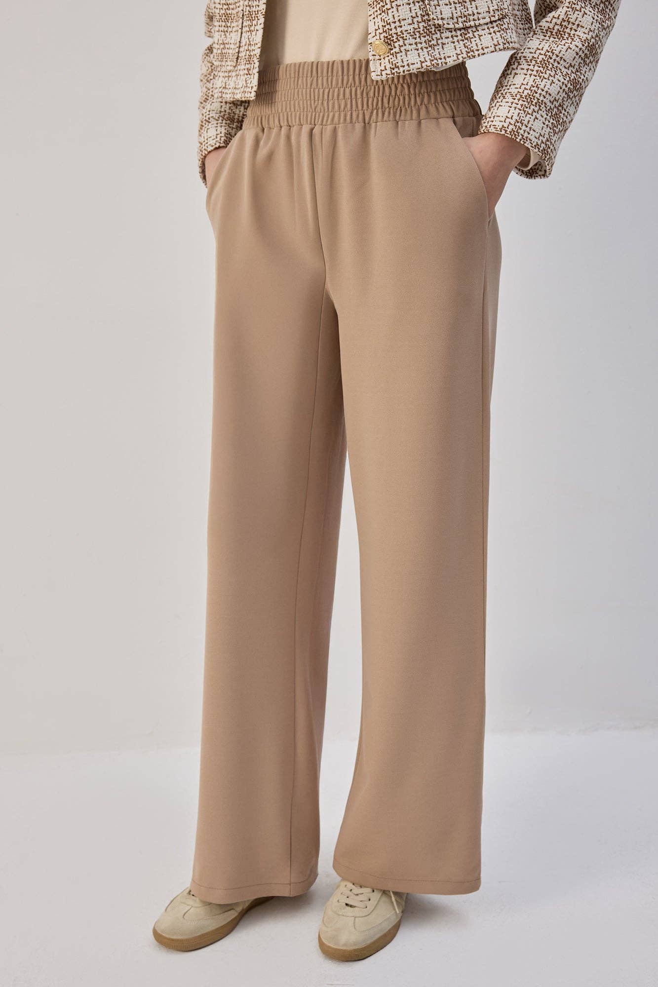 Pantaloni scuba a vita elasticizzata