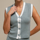 Gilet cardigan in maglia con bordi a contrasto