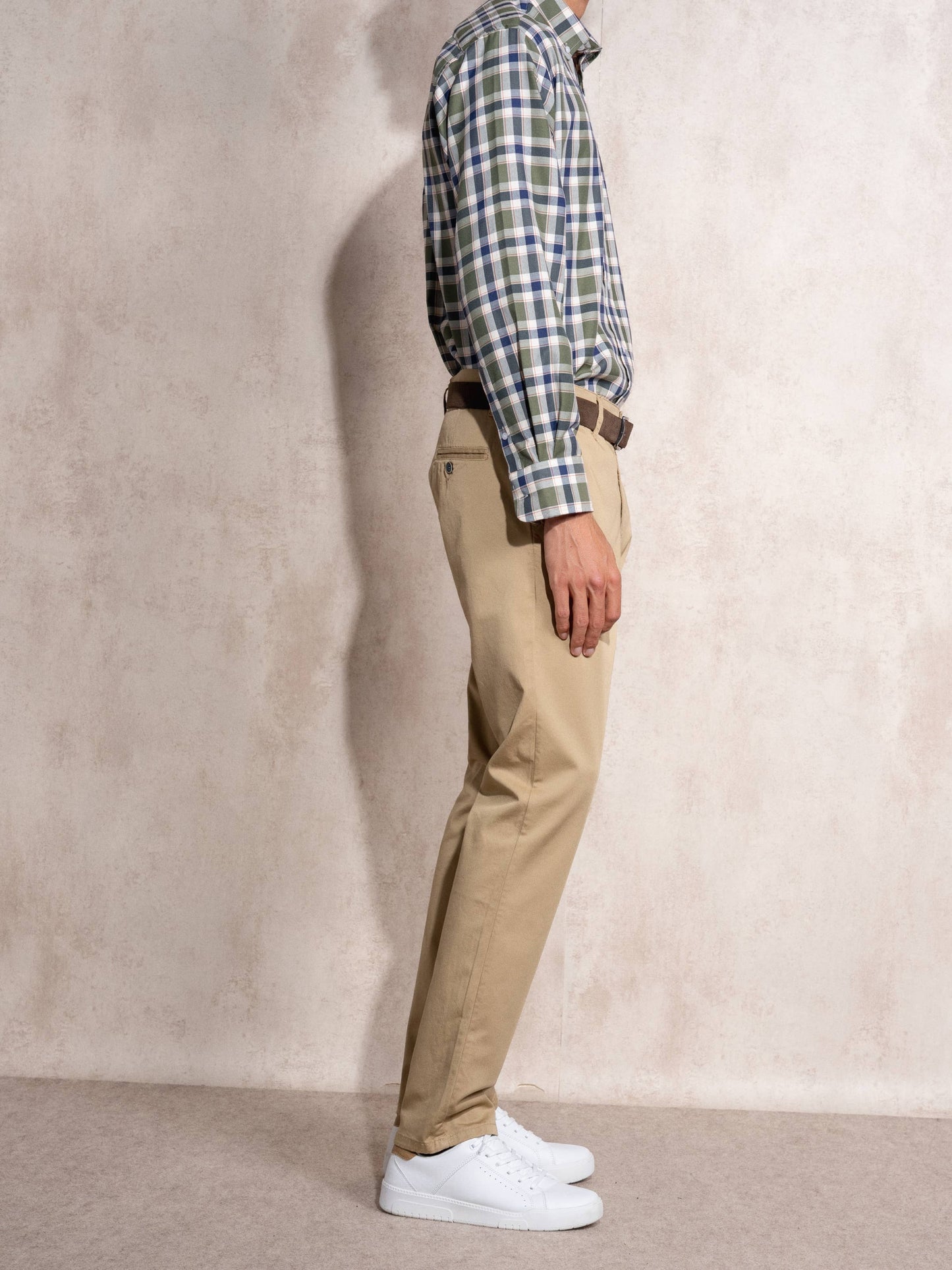 Pantaloni chino skinny in cotone stretch da uomo